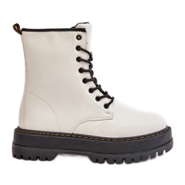 Cizme Izolatoare Muncitor Piele Ecologica Cu Fermoar, Naleli Alb