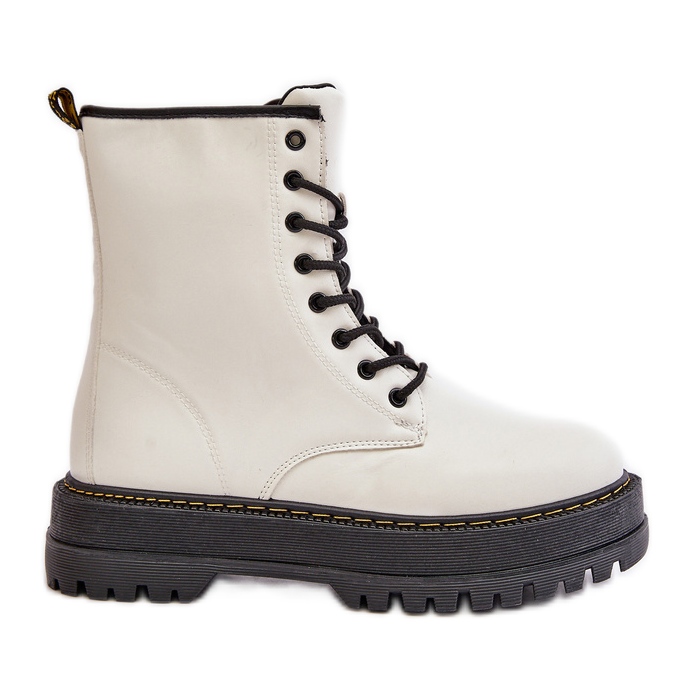 Cizme Izolatoare Muncitor Piele Ecologica Cu Fermoar, Naleli Alb