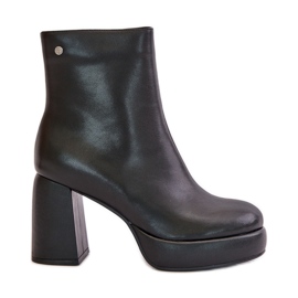 Botine din piele naturală cu toc înalt GOE OO2N4166-W2 Negru Botine din piele naturală cu toc înalt GOE OO2N4166-W2 Negru