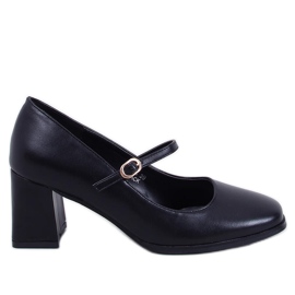 Mary Jane Keefel Pompe negre cu toc negru Mary Jane Keefel Pompe negre cu toc negru