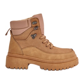 Botine de damă Camel Rabaria cu șireturi maro