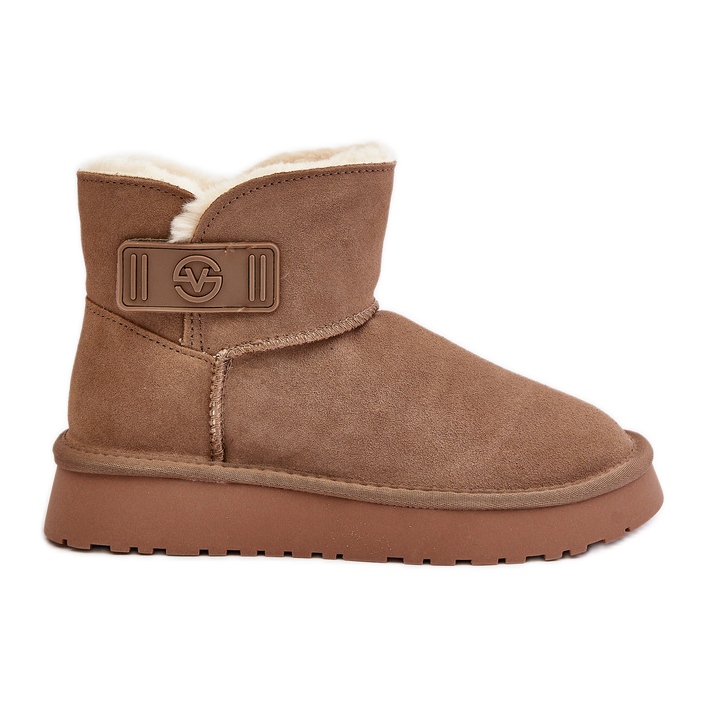 Cizme de zapada piele intoarsa cu blana Vinceza 97951 Bej