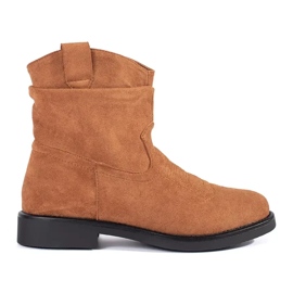 Cizme de cowboy de damă din piele intoarsa maro Cizme de cowboy de damă din piele intoarsa maro