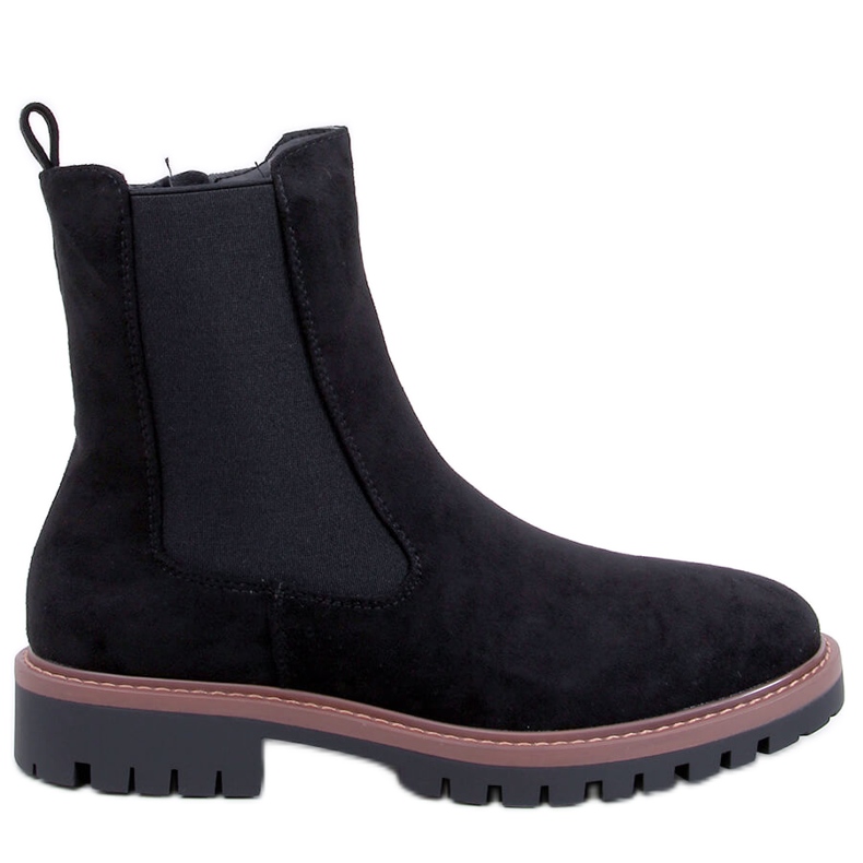 Fuqua Ghete Chelsea din piele intoarsa neagra negru