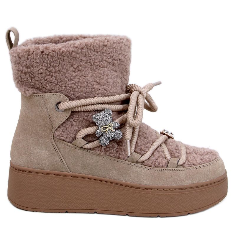 Cizme de zapada Remati Khaki cu shearling maro