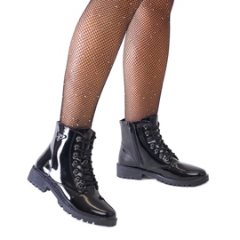 Botine negre de lavete pe platforma Madana negru Botine negre de lavete pe platforma Madana negru