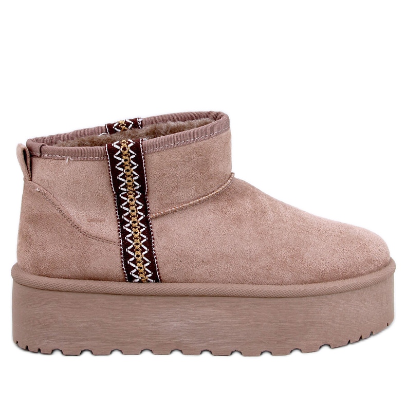 Cizme de zăpadă cu platformă scurtă Weyan Khaki maro Cizme de zăpadă cu platformă scurtă Weyan Khaki maro