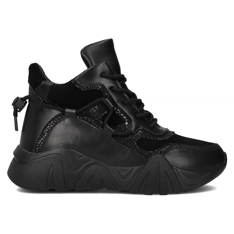 Cizme cu platforma din piele Filippo DBT6367/24 Bk, negre negru