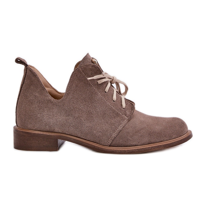 Zazoo 2959 Pantofi Oxfords Cu Siret Cu Toc Plat Bej Inchis Zazoo 2959 Pantofi Oxfords Cu Siret Cu Toc Plat Bej Inchis