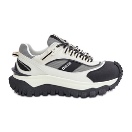 Pantofi de damă din piele pe platforma Big Star OO274A220 Sistem HI-POLY alb și negru