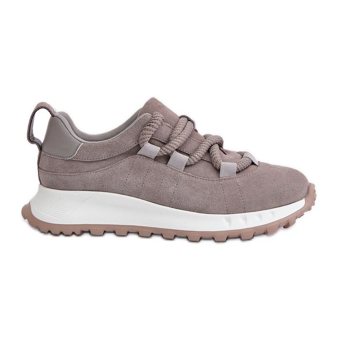 ARTIKER Pantofi dama din piele intoarsa cu sireturi groase Artier 54C1465 gri