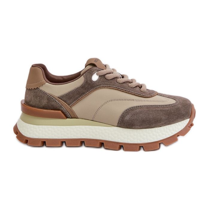 Pantofi de damă cu platformă din piele naturală Vinceza 41465 bej Pantofi de damă cu platformă din piele naturală Vinceza 41465 bej