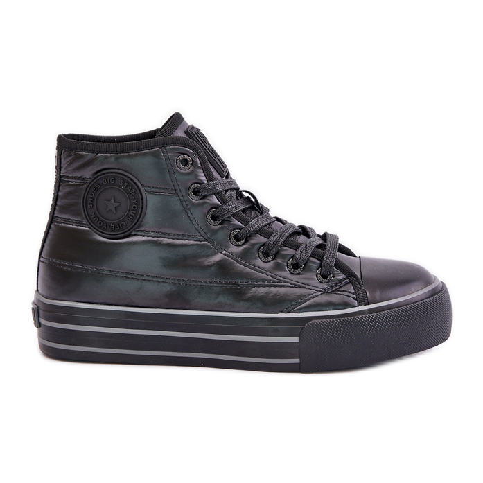 Big Star Pantofi de damă izolați pe platformă OO274A471 negri negru Big Star Pantofi de damă izolați pe platformă OO274A471 negri negru