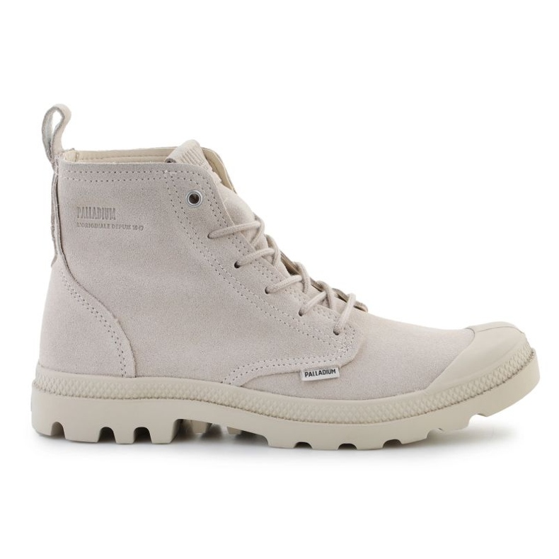 Palladium Pampa Hi Skin U 74379-155-M White Cap Grey pantofi bej Palladium Pampa Hi Skin U 74379-155-M White Cap Grey pantofi bej