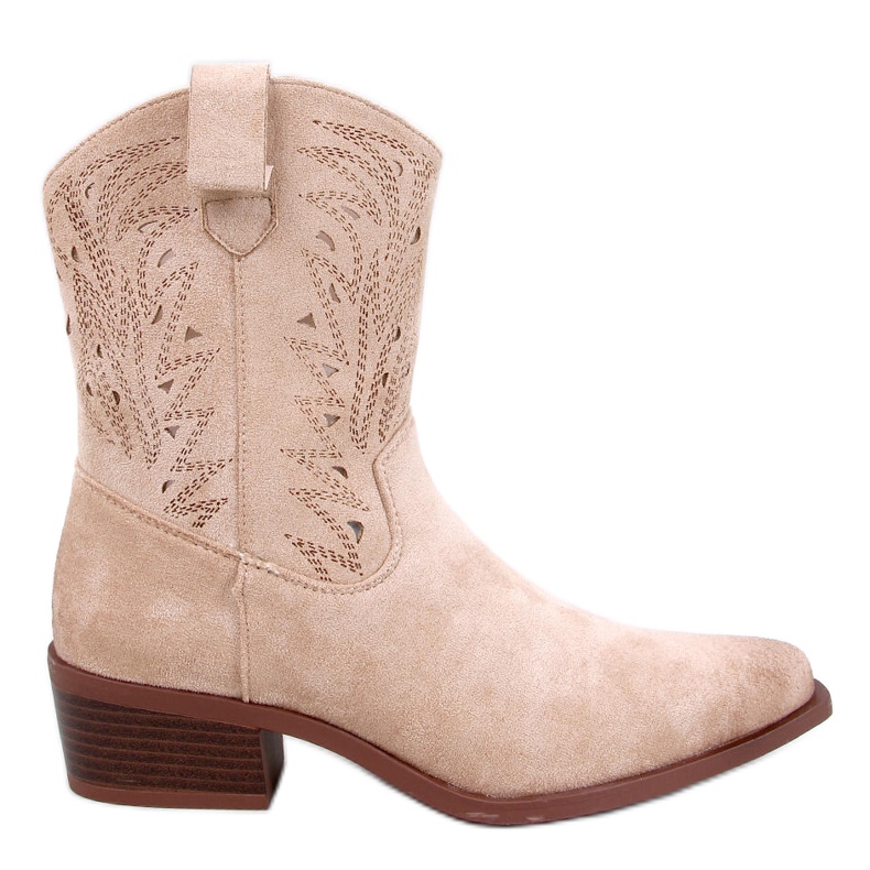 Cizme de cowboy ajurate Austen Beige bej Cizme de cowboy ajurate Austen Beige bej