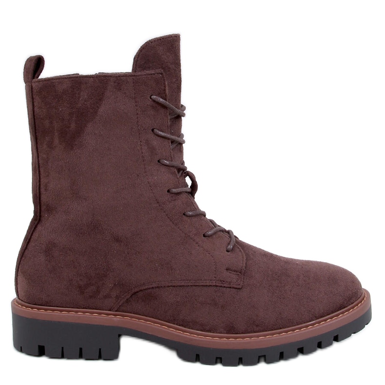 Botine Simmer Brown din piele intoarsa cu siret maro Botine Simmer Brown din piele intoarsa cu siret maro