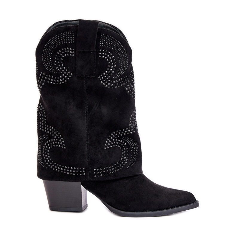 Cizme de cowboy decorate cu toc înalt S.Barski HY42-153 Negru