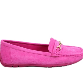Mocasini dama din piele intoarsa Sourd Fuchsia roz