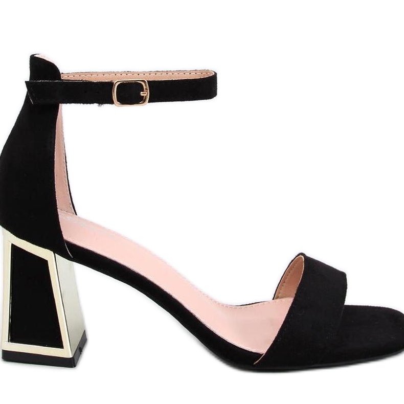 Auguste Sandale negre cu toc negru