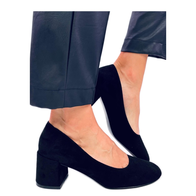 Pompe confortabile cu toc Fredette Black negru Pompe confortabile cu toc Fredette Black negru