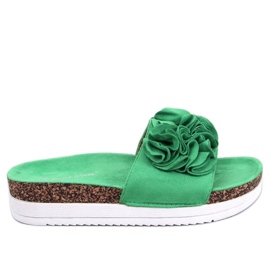Sandale Flip-flops cu flori Verde