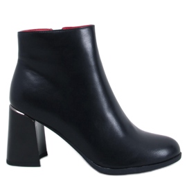 Botine boabe cu toc stabil Negru Botine boabe cu toc stabil Negru