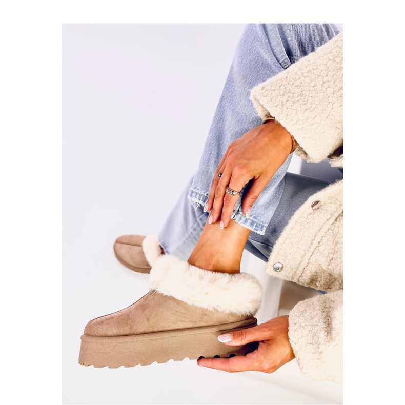 Cizme de zapada scurte cu blana Yogi Khaki - Inello bej