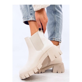 Cizme Chelsea cu toc lat Ledeck Beige Pu - Inello bej Cizme Chelsea cu toc lat Ledeck Beige Pu - Inello bej