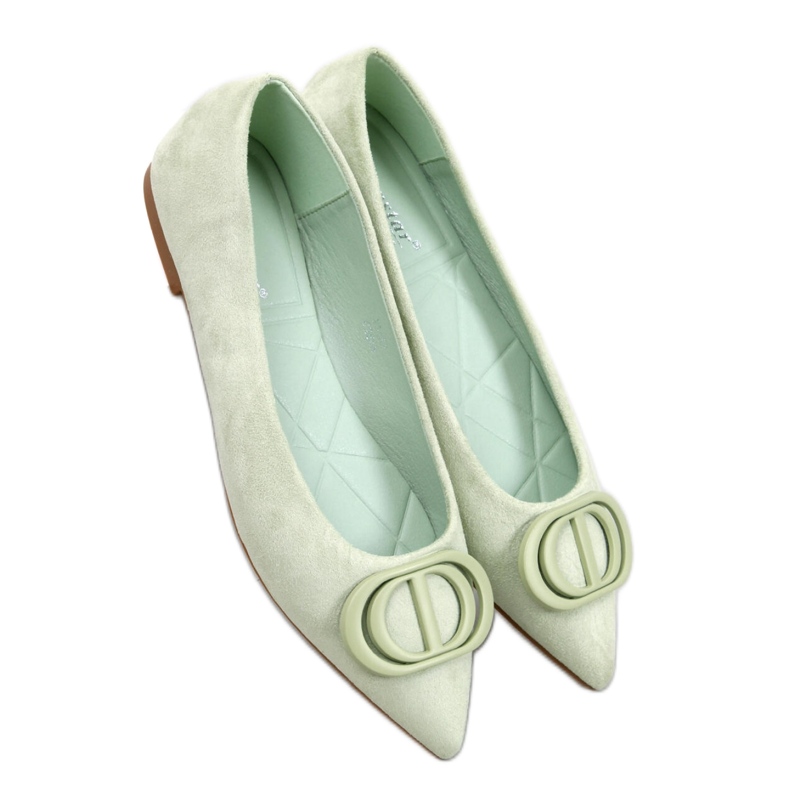 Balerini verzi cu degete migdale verde