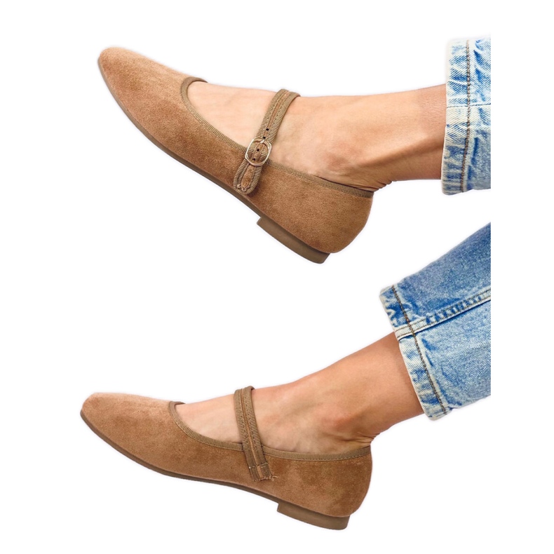 Balerini stil Mary Jane kaki maro Balerini stil Mary Jane kaki maro