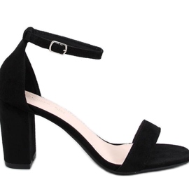 Sandale de dama negre cu toc inalt negru