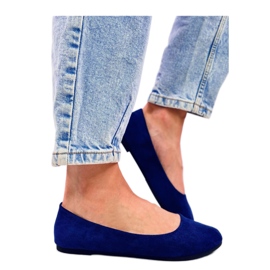 Balerini clasici de piele intoarsa albastra albastru