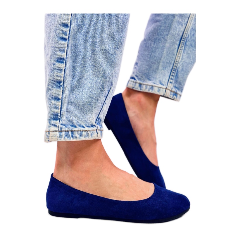 Balerini clasici de piele intoarsa albastra albastru Balerini clasici de piele intoarsa albastra albastru