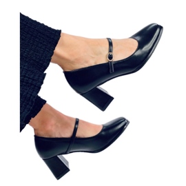 Mary Jane Keefel Pompe negre cu toc - Inello negru Mary Jane Keefel Pompe negre cu toc - Inello negru