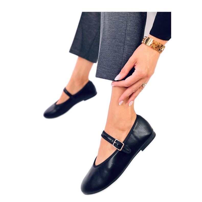 Balerini cu curea neagră negru