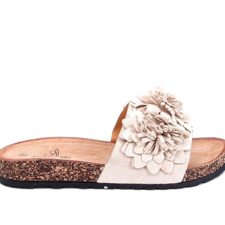 Sandale Sandal Cork cu flori Sebill Beige - Inello bej