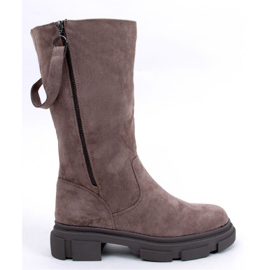 Cizme plate dama Slade Khaki - Inello gri Cizme plate dama Slade Khaki - Inello gri