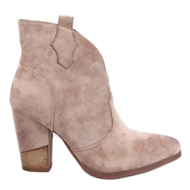 Cizme de cowboy cu toc înalt Sonett Khaki - Inello bej Cizme de cowboy cu toc înalt Sonett Khaki - Inello bej