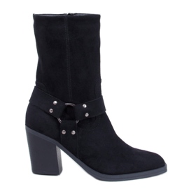 Hardin Cizme cowboy din piele intoarsa neagra - Inello negru