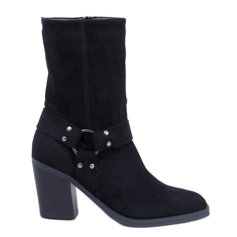 Hardin Cizme cowboy din piele intoarsa neagra - Inello negru