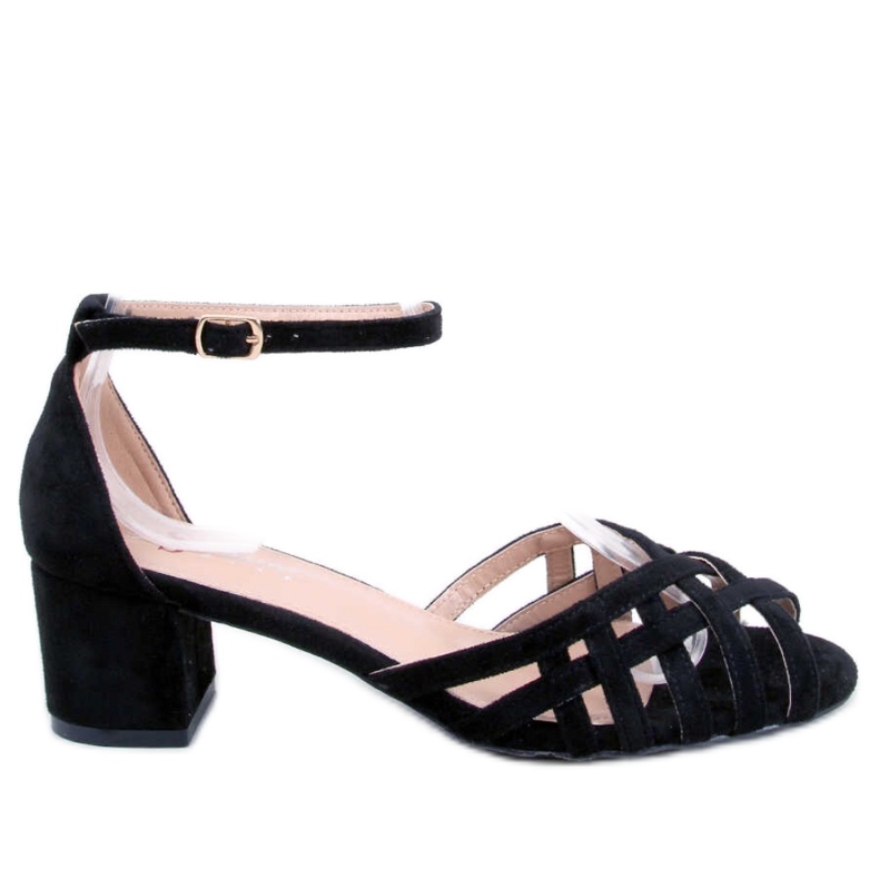 Sandale Kermel Black cu toc - Inello negru