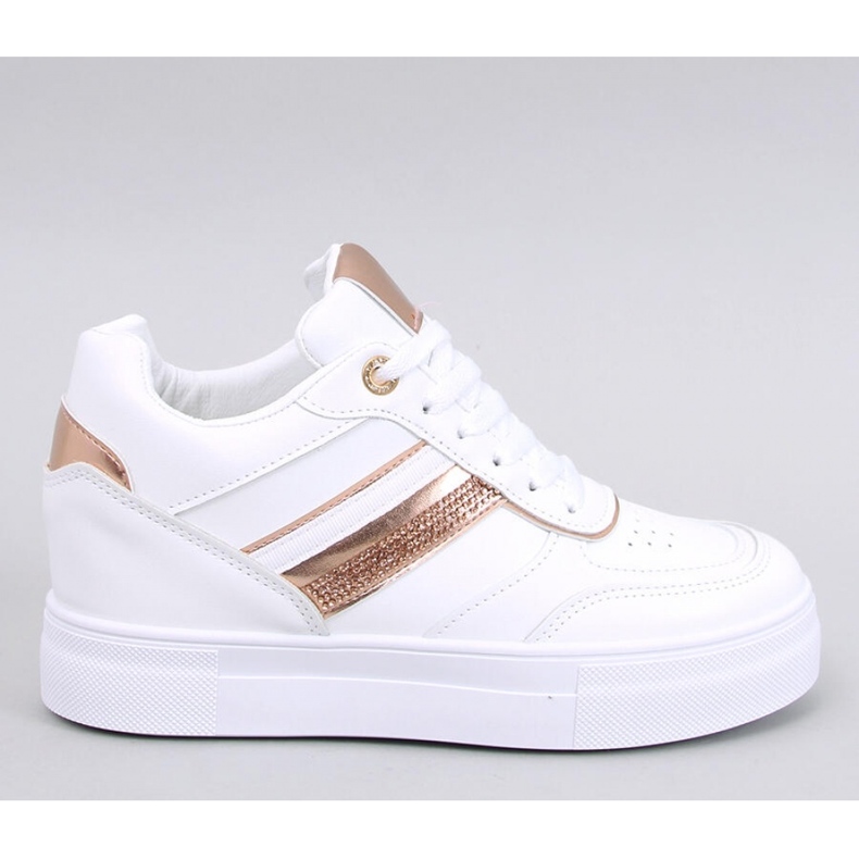 Adidasi Eyson WHITE/CHAMPAGNE wedge - Inello alb
