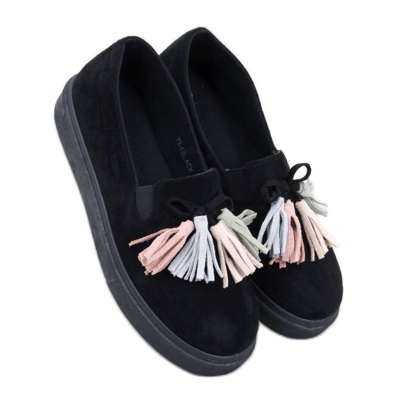 Mocasini Krauss Blackcolor cu franjuri - Inello negru