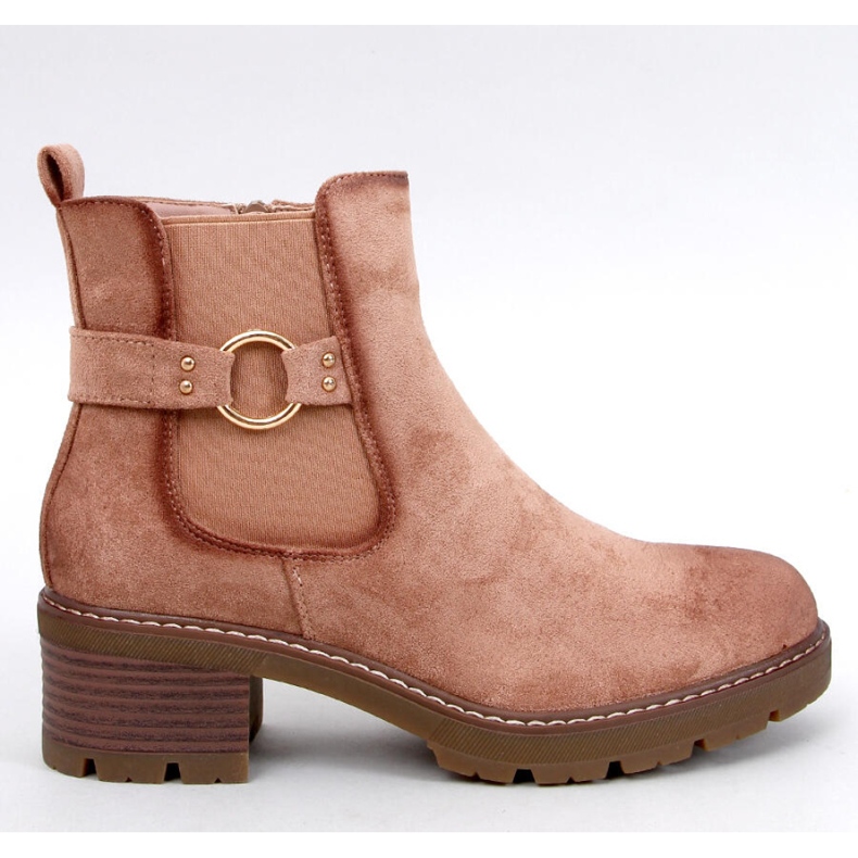 Cizme chelsea cu toc joase Airon Khaki - Inello maro Cizme chelsea cu toc joase Airon Khaki - Inello maro