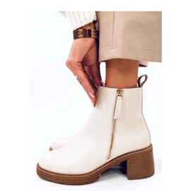 Botine cu toc inalt Guire Bej - Inello