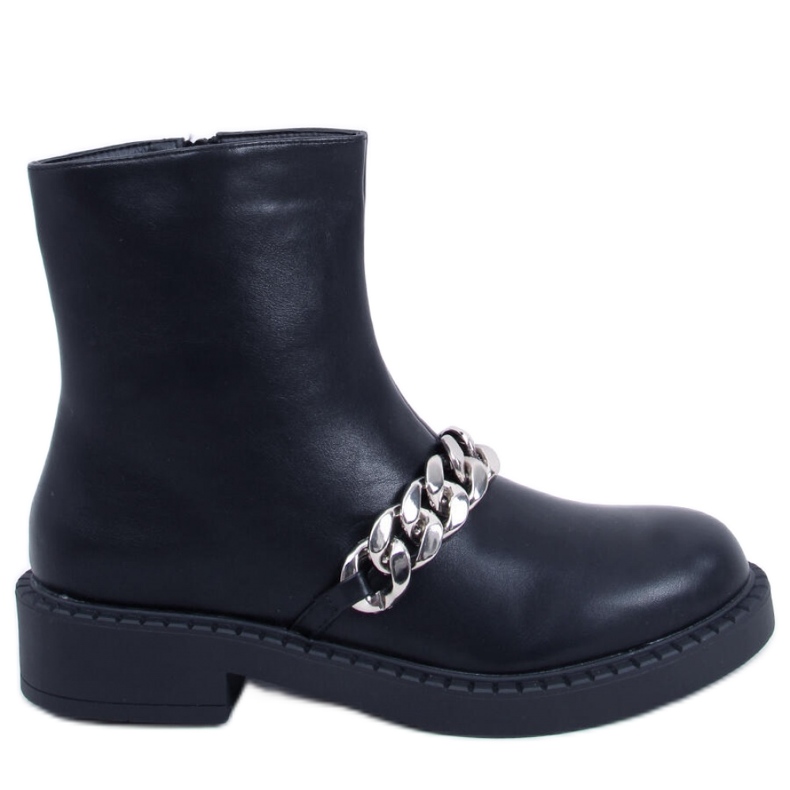Botine de dama cu lant Foster Black - Inello negru Botine de dama cu lant Foster Black - Inello negru