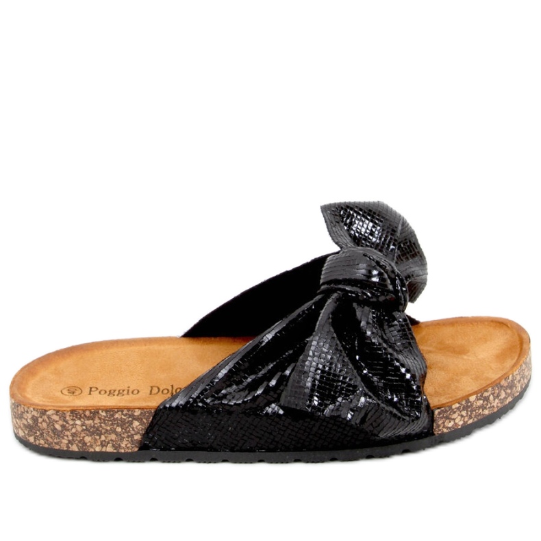 Sandal Cork flip-flops cu fundita Amur Black - Inello negru