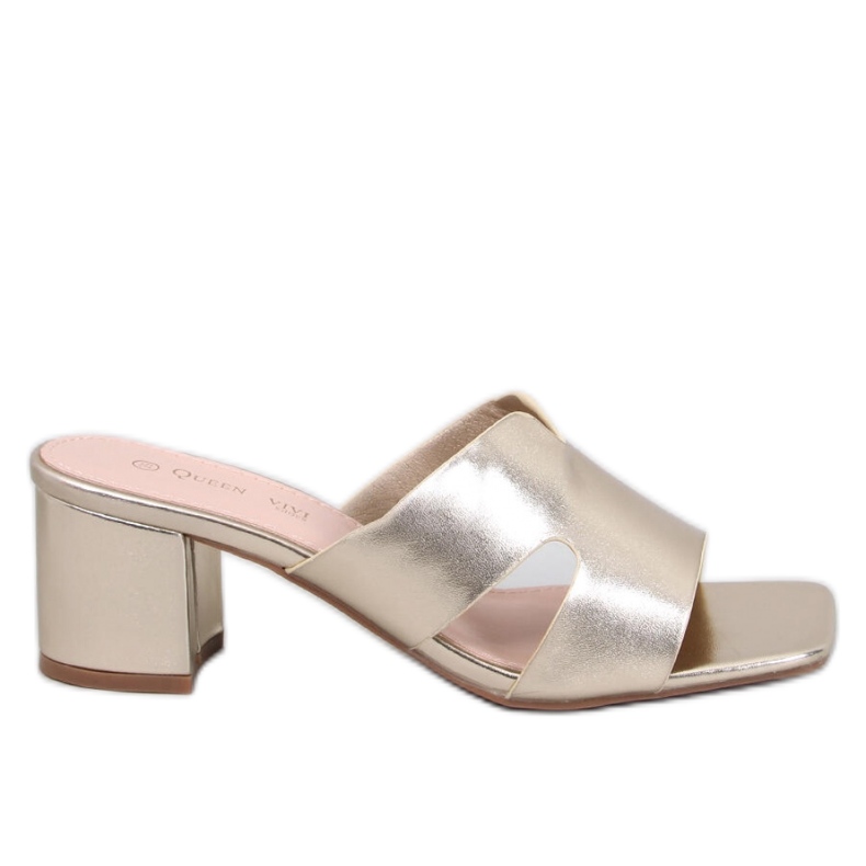 Sandale flip-flops cu toc înalt Vallon Gold - Inello galben