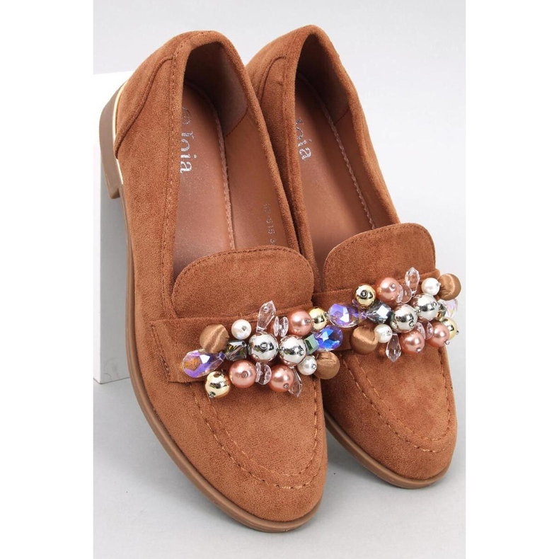 Mocasini Anselme Camel cu pietre - Inello maro