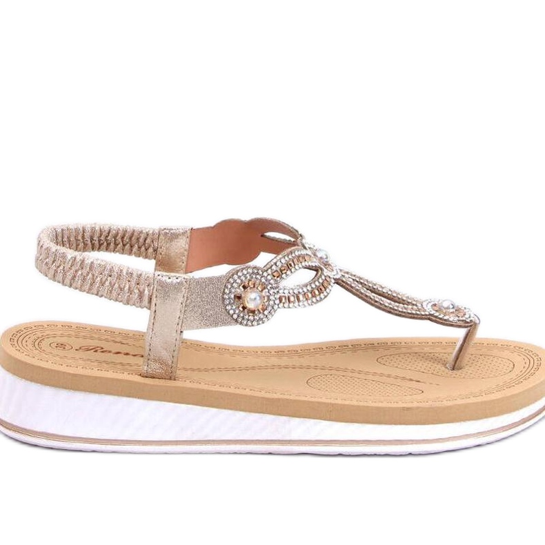 Sandale flip-flop cu zirconii Harani Gold - Inello galben